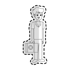 young male medical doctor icon image vector illustration design 