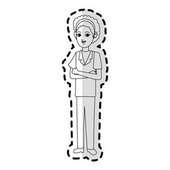 young woman in uniform  cartoon icon image vector illustration design 