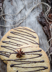 Oat cookies with chocolate