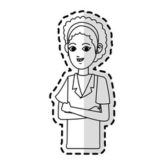 young woman in uniform  cartoon icon image vector illustration design 