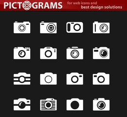 photo camera icon set