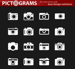 photo camera icon set