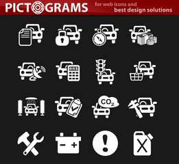 car service icon set