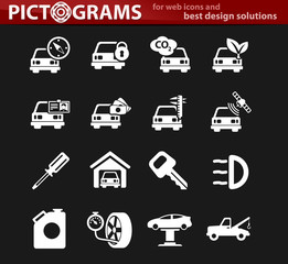 car service icon set
