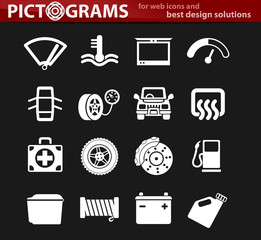 car shop icon set