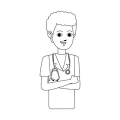 young male medical doctor icon image vector illustration design 