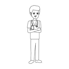 young male medical doctor icon image vector illustration design 