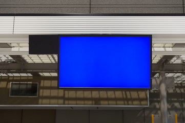 Fototapeta premium Street, Banner - Sign, Lighting Equipment, Billboard, Advertisement,Large blank billboard on a street wall, banners with room to add your own text