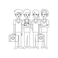 group of medical doctors icon image vector illustration design 