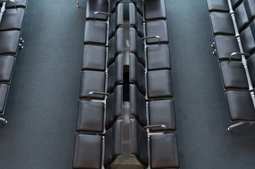 Fototapeta premium airport waiting area seats,top view
