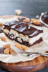 cake on old wooden background