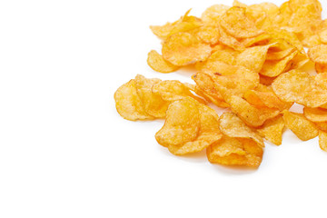 Potato chips isolated on white background