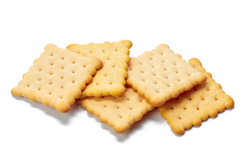 Cracker cookies isolated on white background