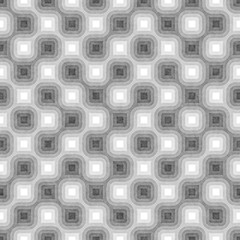 Seamless Black and White Tangled Round Stripes. Textured Geometric Pattern.