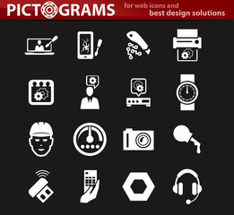 Electronics repair icons set
