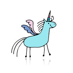 Magic unicorn, sketch for your design