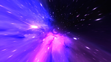 Fototapeta premium Magic wormhole - a twist in outer space flight into a black hole