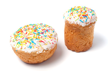 Easter Cake, Kulich on a white background