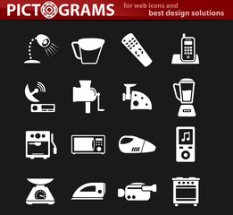 home appliances icon set