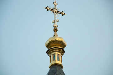 Dome of the church on the sky background