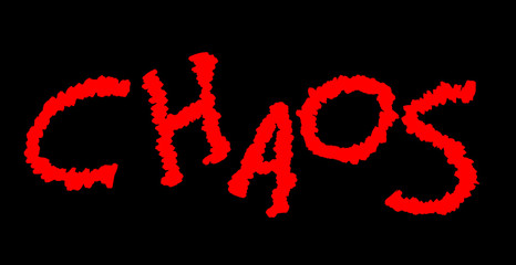 Chaos Symbol auf schwarzer Tafel