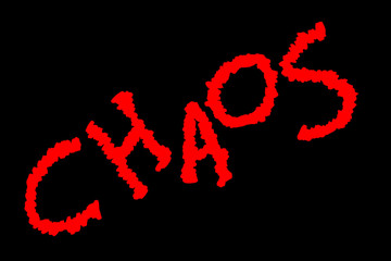 Chaos Symbol auf schwarzer Tafel