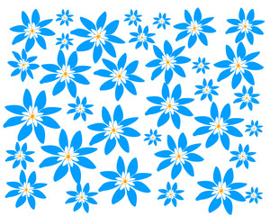 Blue flowers background filling the frame vector image