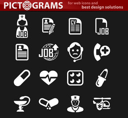 Job search icons set
