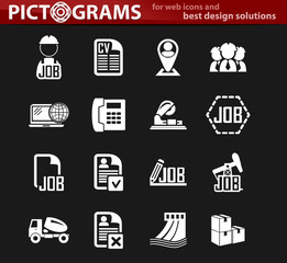Job search icons set