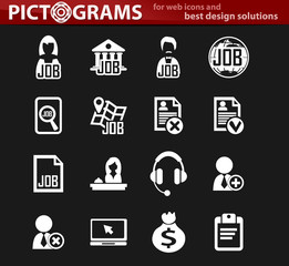 Job search icons set