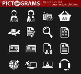 Job search icons set