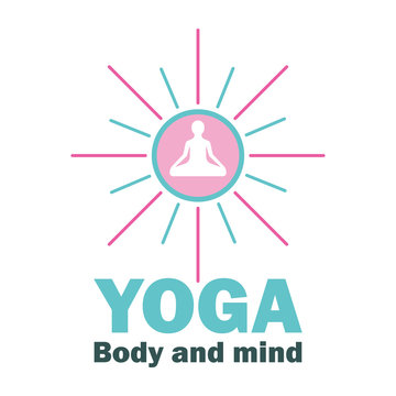 yoga body and mind meditation logo with text space for your slogan / tagline, vector illustration

