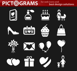 mother day icon set