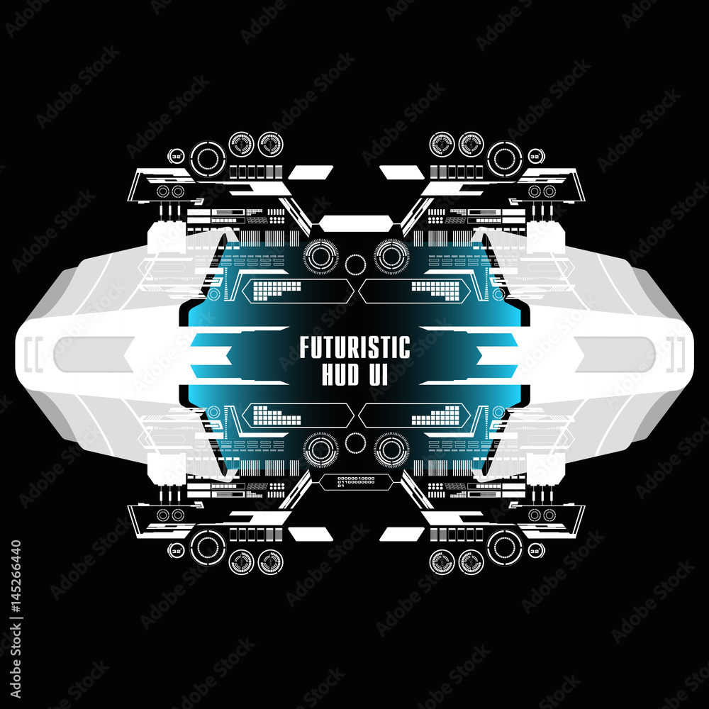 Poster background with futuristic user interface design concept with hud elements