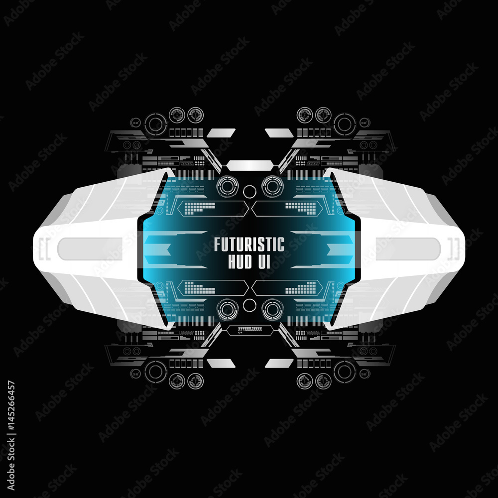 Poster background with futuristic user interface design concept with hud elements