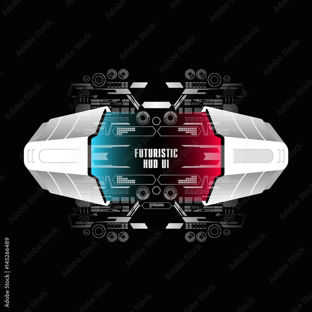 Poster background with futuristic user interface design concept with hud elements