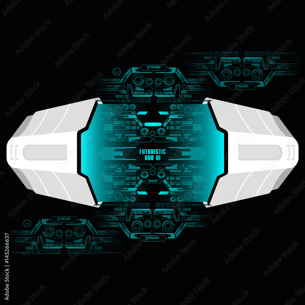Poster background with futuristic user interface design concept with hud elements