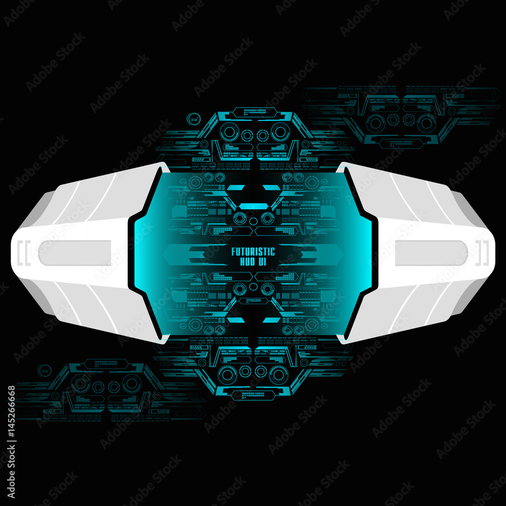 Poster background with futuristic user interface design concept with hud elements
