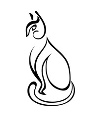 Black cat silhouette on a white background