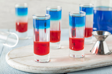 Patriotic Red White and Blue Shots