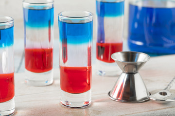 Patriotic Red White and Blue Shots