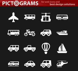 Public transport icons set