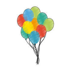 assorted colors balloons icon image vector illustration design  © Jemastock