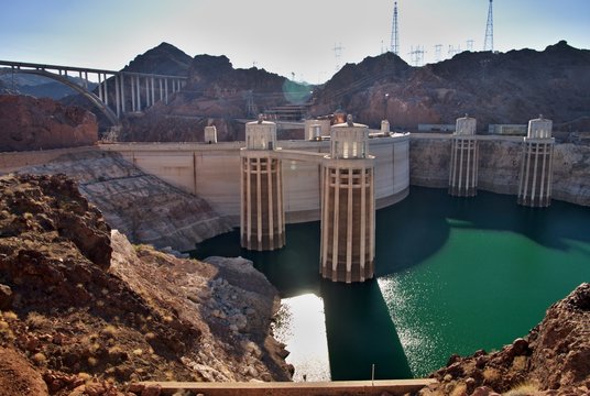 Hydro-electric power plant Hoover dam in California, USA