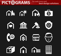 Real estate icons set