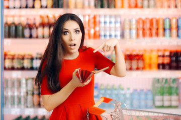 Funny Customer Checking Her Wallet in a Department Store