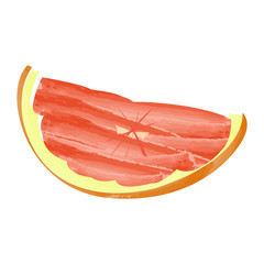 Isolated cut of a grapefruit, Vector illustration