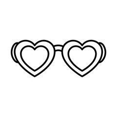 Eyeglasses with heart shape vector illustration design
