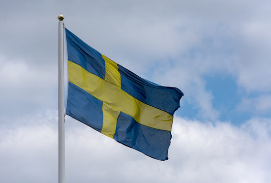 Swedish flag, picture with space for text