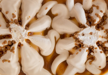 Vanilla ice cream with walnuts,banana and salty caramel